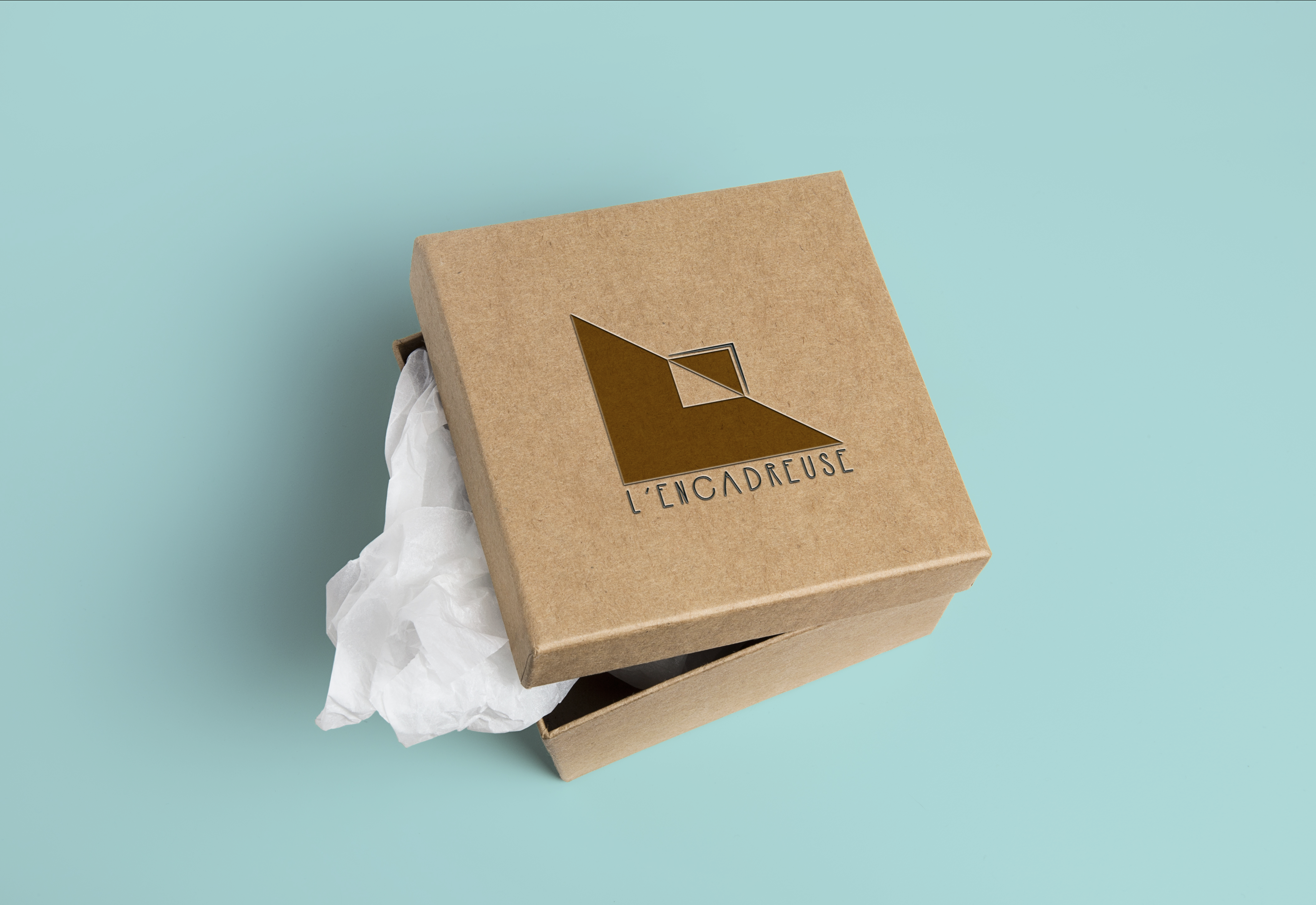 mock up box carton l'encadreuse